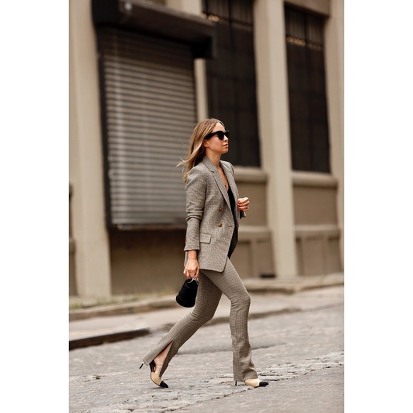 A.L.C Javier Split Flare-Leg Houndstooth Pants - Picture 8 of 12